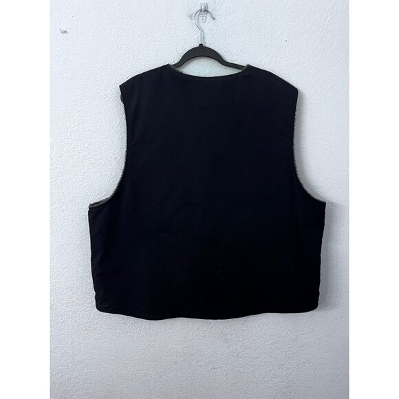 Carhartt Black Sherpa-Lined Vest Heavy-Duty Workwear mens size 2XL - Picture 2 of 6